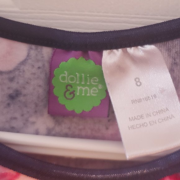 Dollie & Me Velvet Dress with butterflies in a floral print and cute ruffle 🌸🦋 - Picture 4 of 6